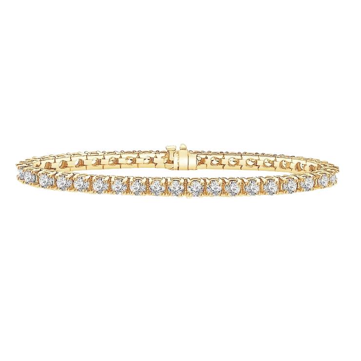 Tennisarmband mit runden Echt Diamanten aus Gelbgold 12 Karat 14K
