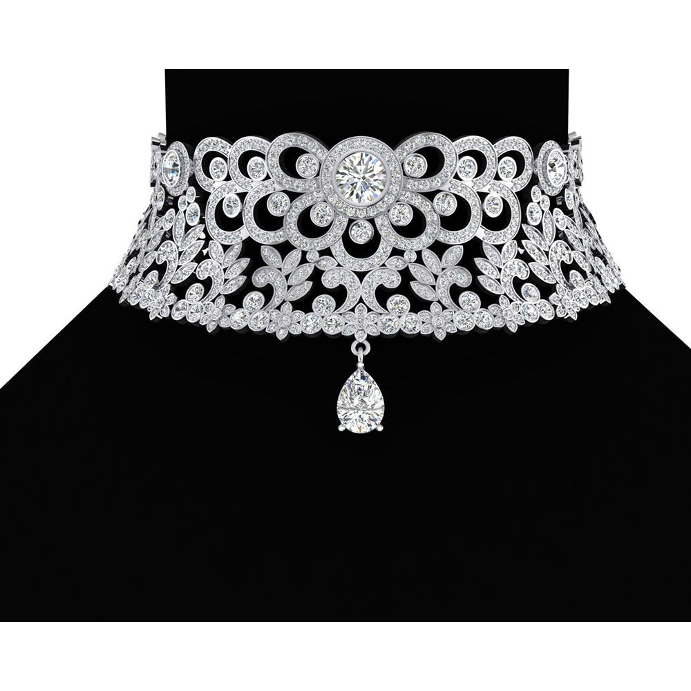 Teuer Echt Diamant Choker Halskette
