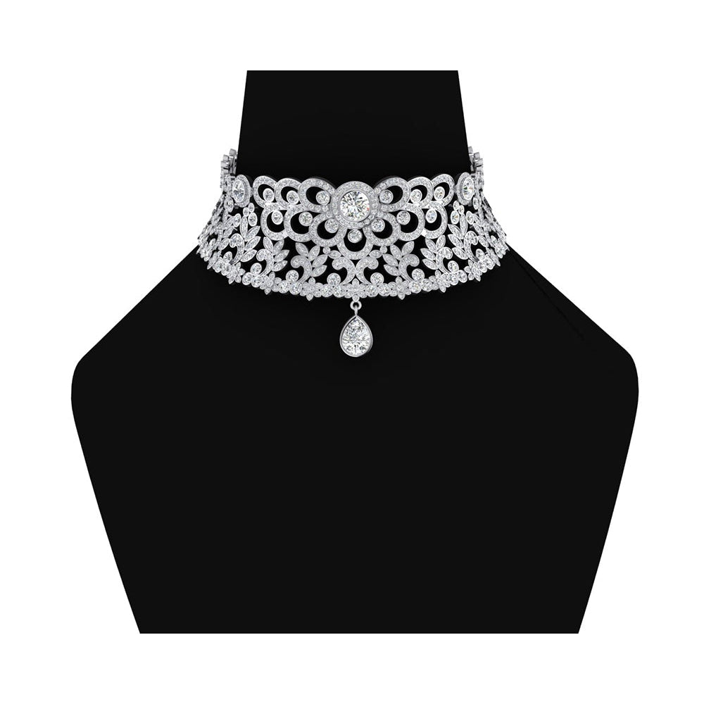 Teuer Echt Diamant Choker Halskette