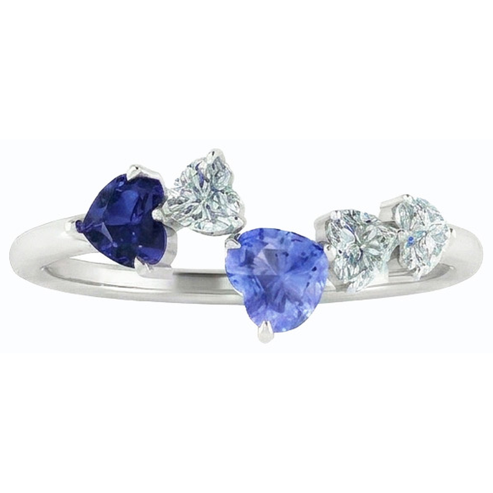 echter heart diamant 3.50Karat ring auf Weiß