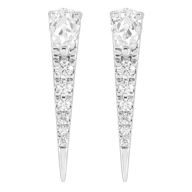 Tropfenohrringe Birne Alter Bergmann & Echt Runddiamant 4,50 Ct.