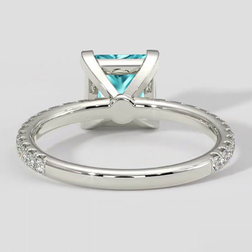 Tropischer blauer Kissen-Paraiba-Ring