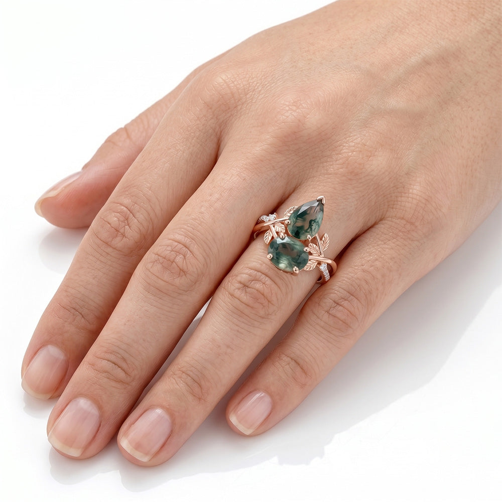 VVS Reinheit Dendritic Agate Schmuckstein-Ring 1,5 Karat – 14K