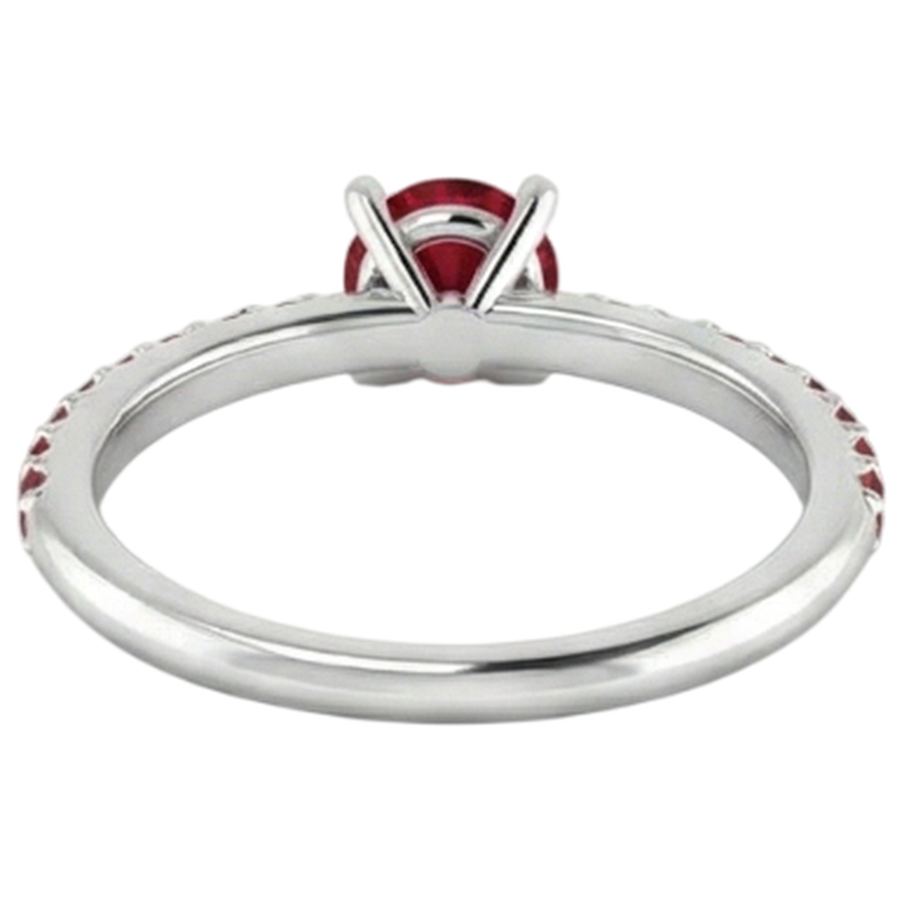 echter round rubin 0.95Karat ring Draufsicht
