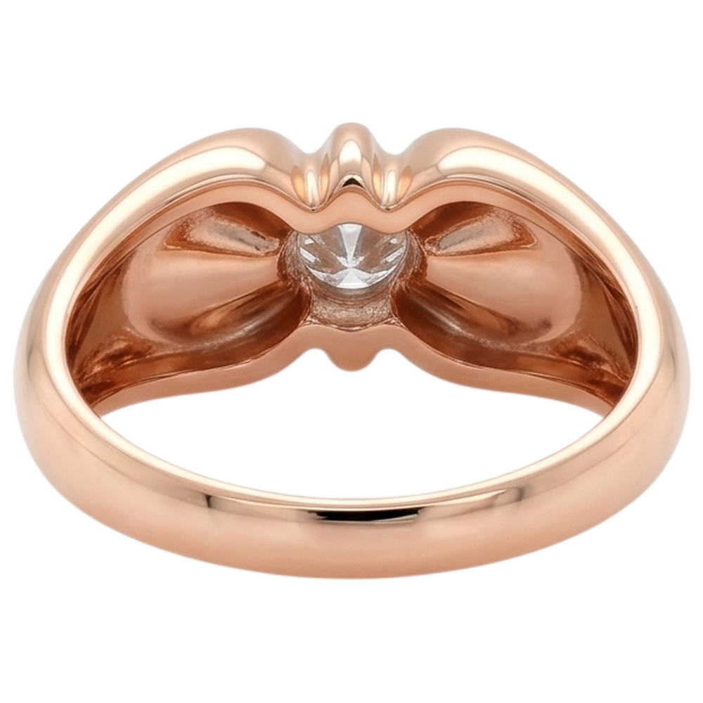 Verlobungsring Echt Aus der Erde Abgebauter Natürlicher Diamant 1 Karat Krallenfassung Gelbgold 14K
