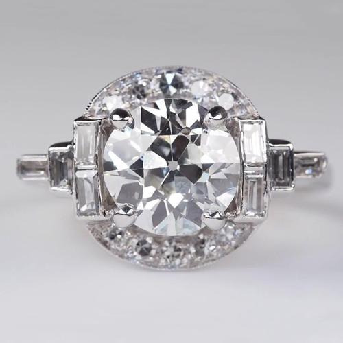 echter baguette diamant 3.75Karat ring Vorderansicht