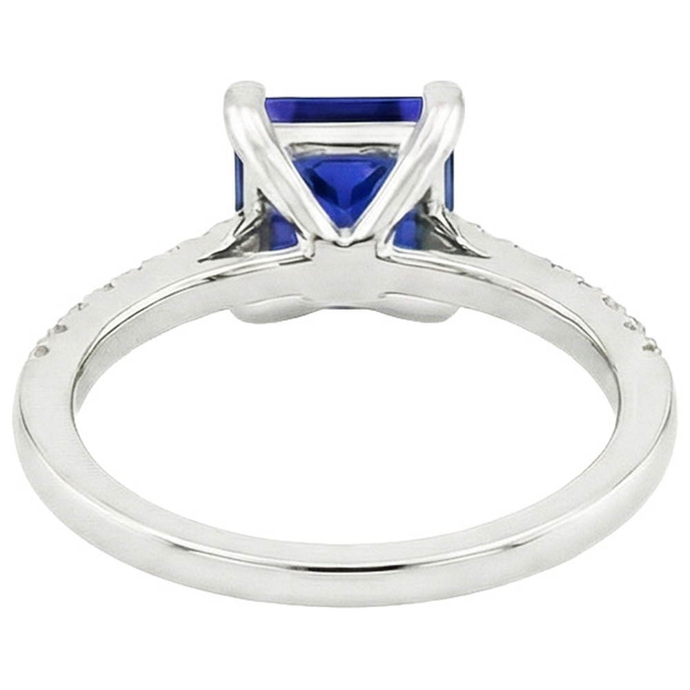 Verlobungsring Prinzessin Ceylon Saphir und Aus der Erde Abgebauter Natürlicher Diamant 5,25 Karat