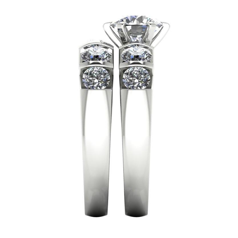 Runder Diamant-Verlobungsring-Set 3,50 Karat Schmuck Weißgold - harrychadent.de