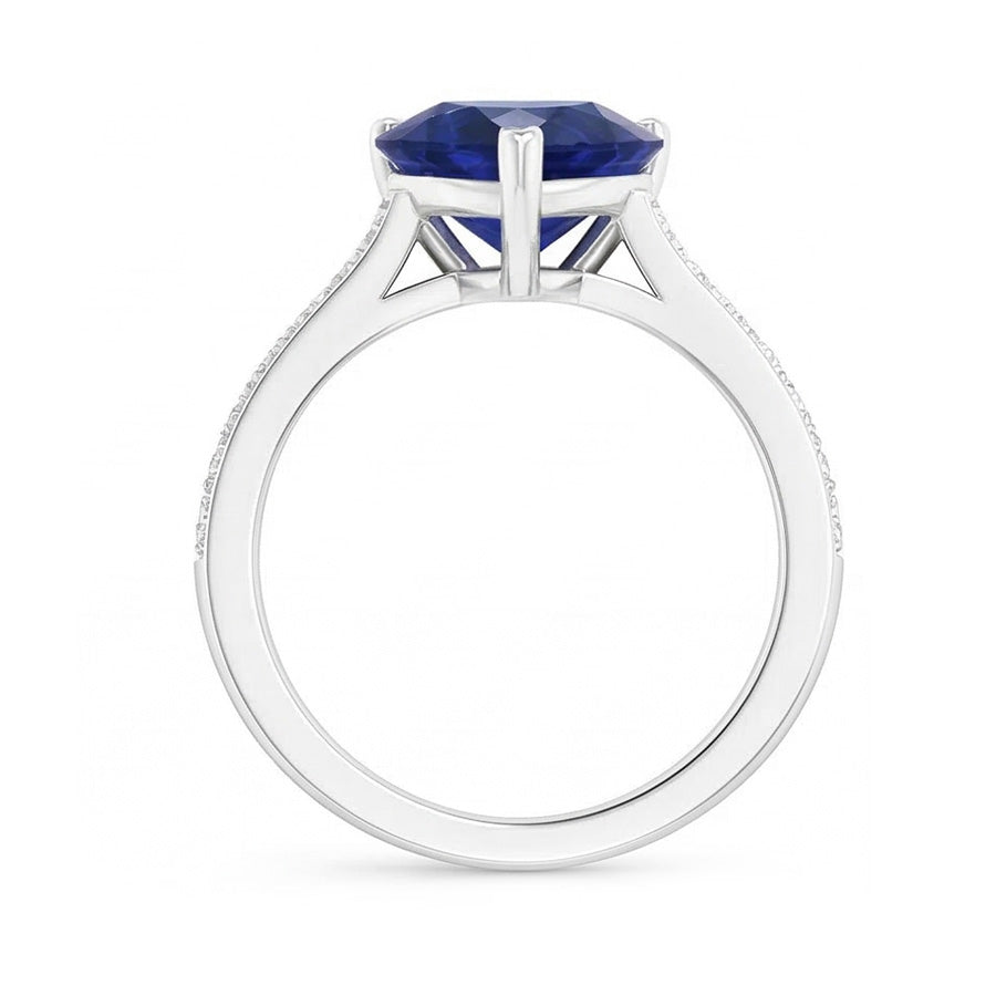 echter round diamant 4Karat memoire-ring auf Weiß