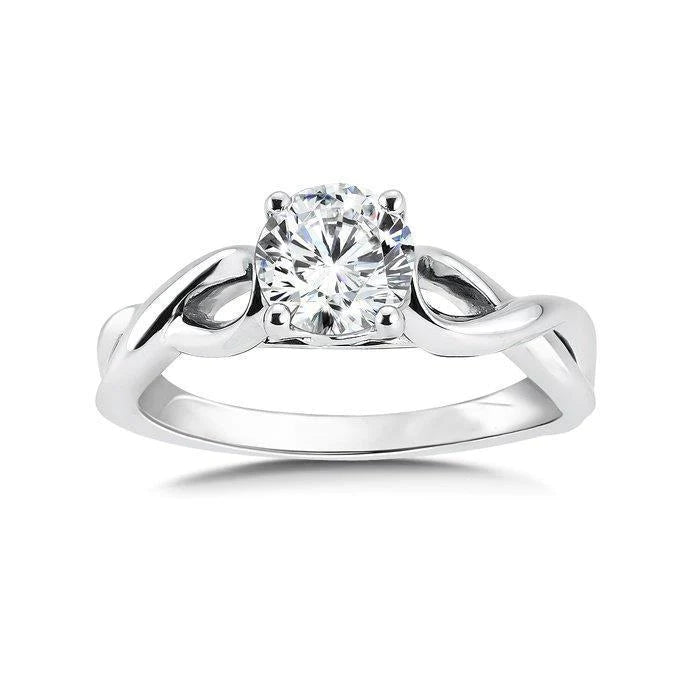 Verlobungsring Solitaire 2 Karat Echt Diamant Weißgold 14K