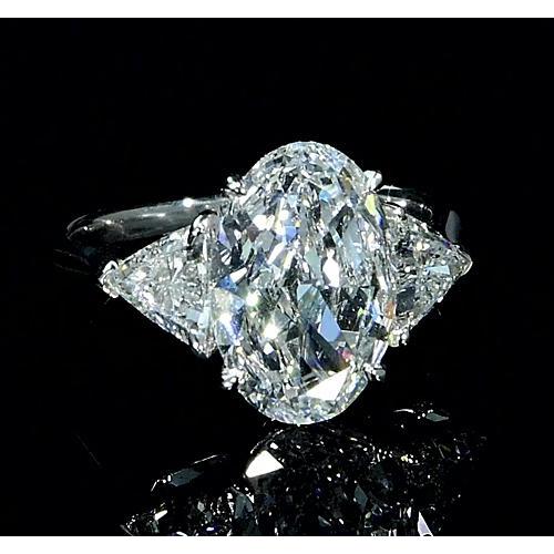 Verlobungsring mit 3 Steinen im Ovalschliff 8 Karat Echt Diamant