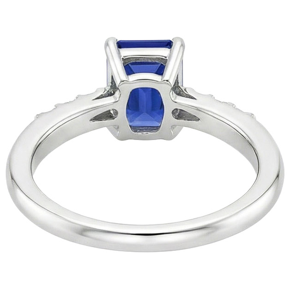 Verlobungsring mit Akzenten Ceylon Saphir & Aus der Erde Abgebauter Natürlicher Diamant 3,50 Karat