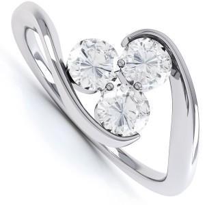Drei Steine 2.25 Kt Diamant-Verlobungsring im Rundschliff Weißgold 14K - harrychadent.de
