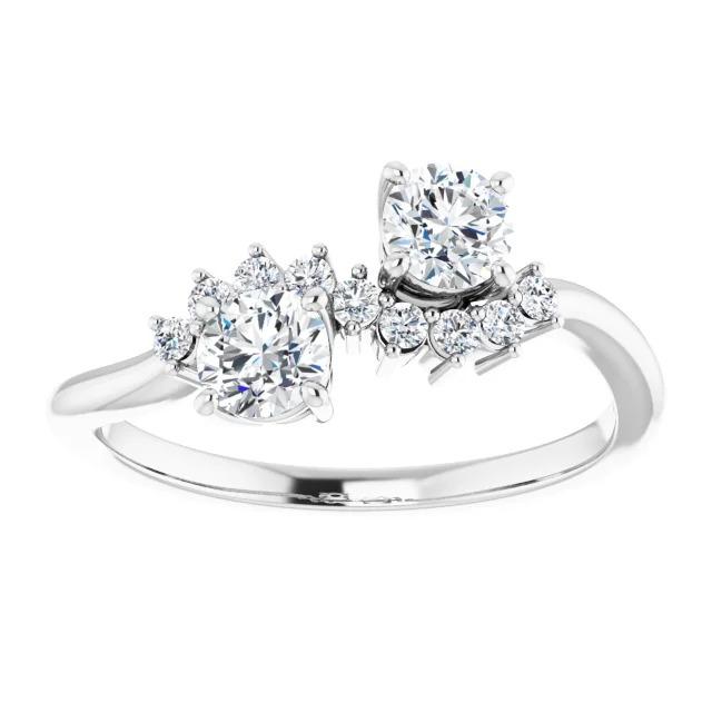 Verlobungsring mit rundem Diamanten 1,50 Karat Weißgold 14K Schmuck - harrychadent.de