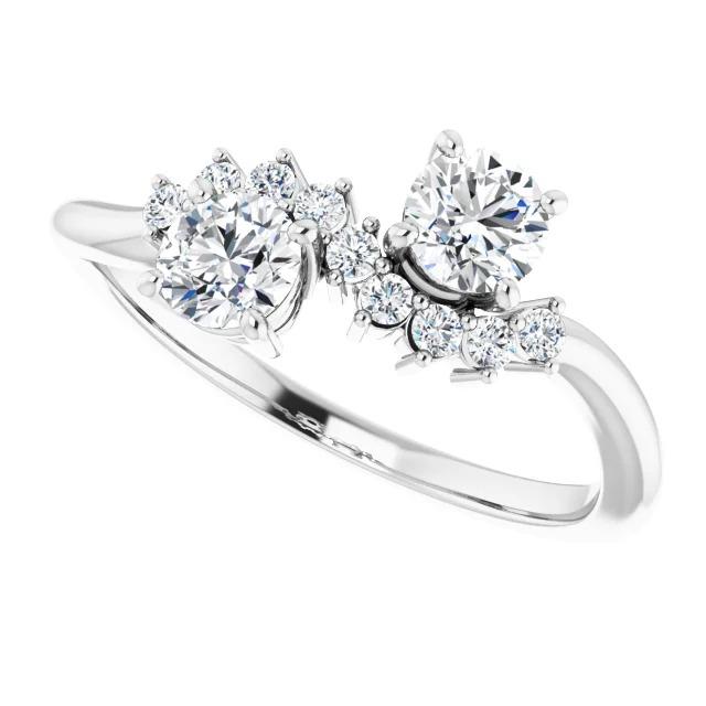 Verlobungsring mit rundem Diamanten 1,50 Karat Weißgold 14K Schmuck - harrychadent.de