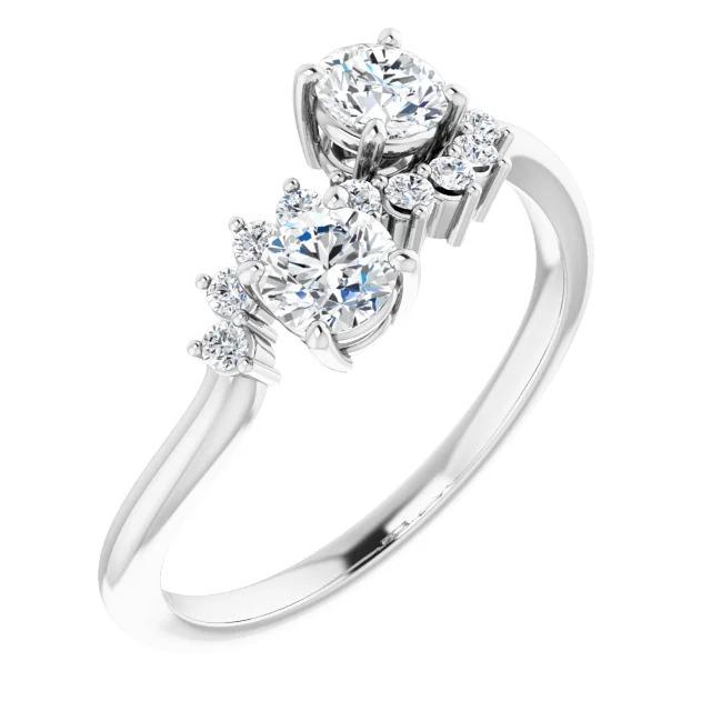 Verlobungsring mit rundem Diamanten 1,50 Karat Weißgold 14K Schmuck - harrychadent.de