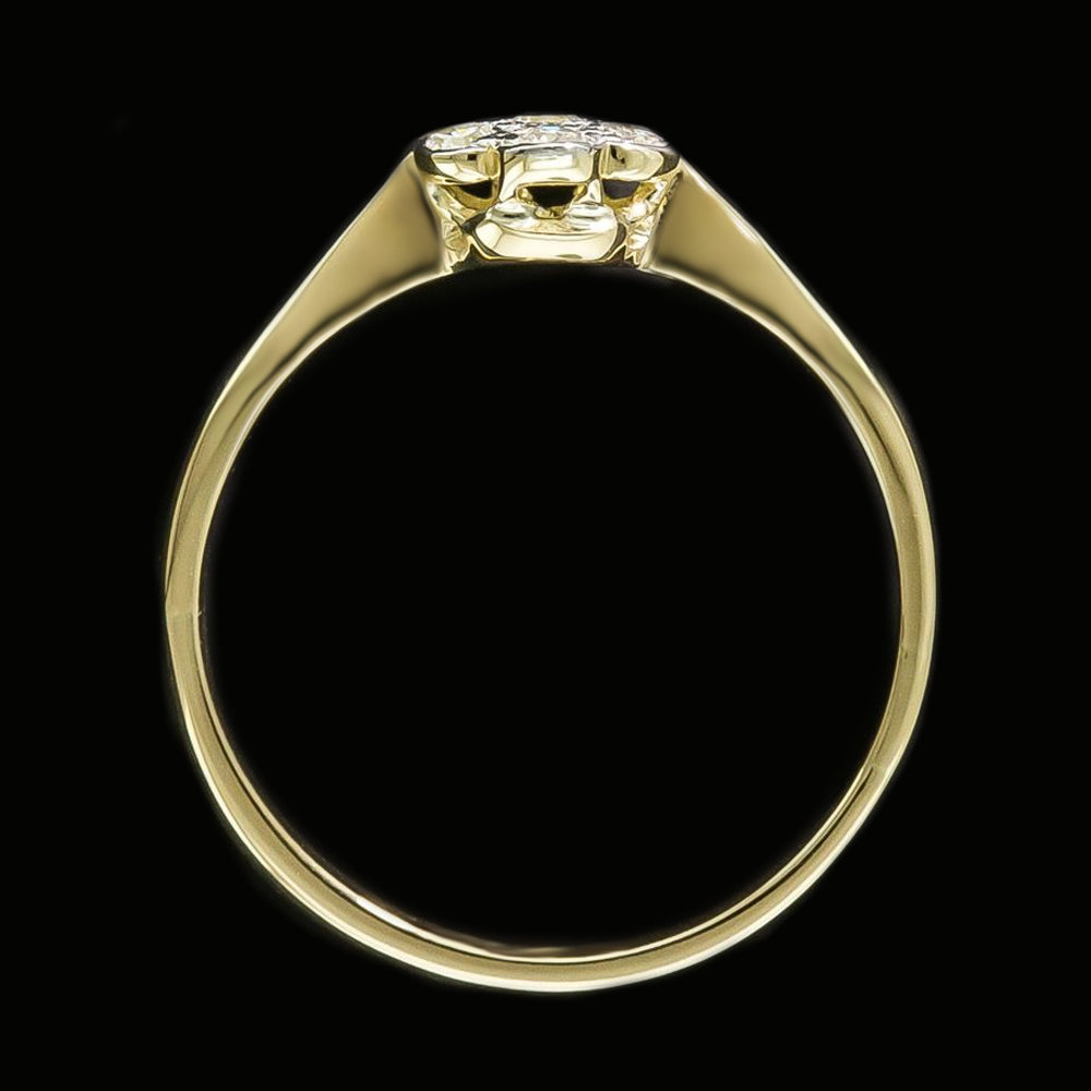 Verlobungsring runder alter Minenschliff Natürliche Diamantring 1,25 Karat Blumenstil
