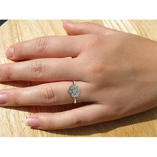 Verlobungsring runder alter Minenschliff Natürliche Diamantring 1,25 Karat Blumenstil