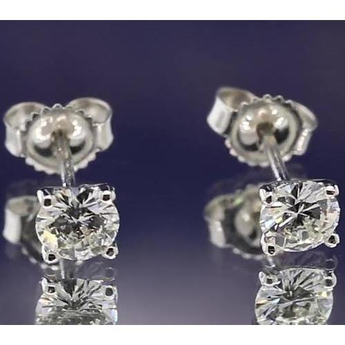Vierpoliger runder Echt Diamant-Ohrstecker im Martini-Stil 1,20 Karat