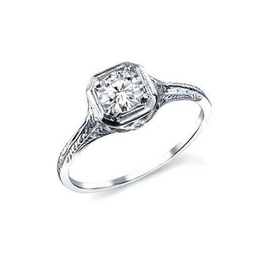 Vintage-Stil 2 Karat Echt Diamant Verlobung Ring