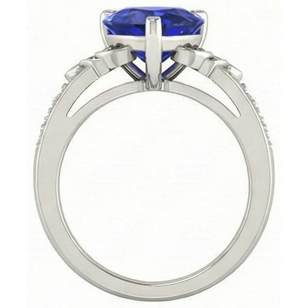 echter round diamant 3.50Karat ring Profilansicht