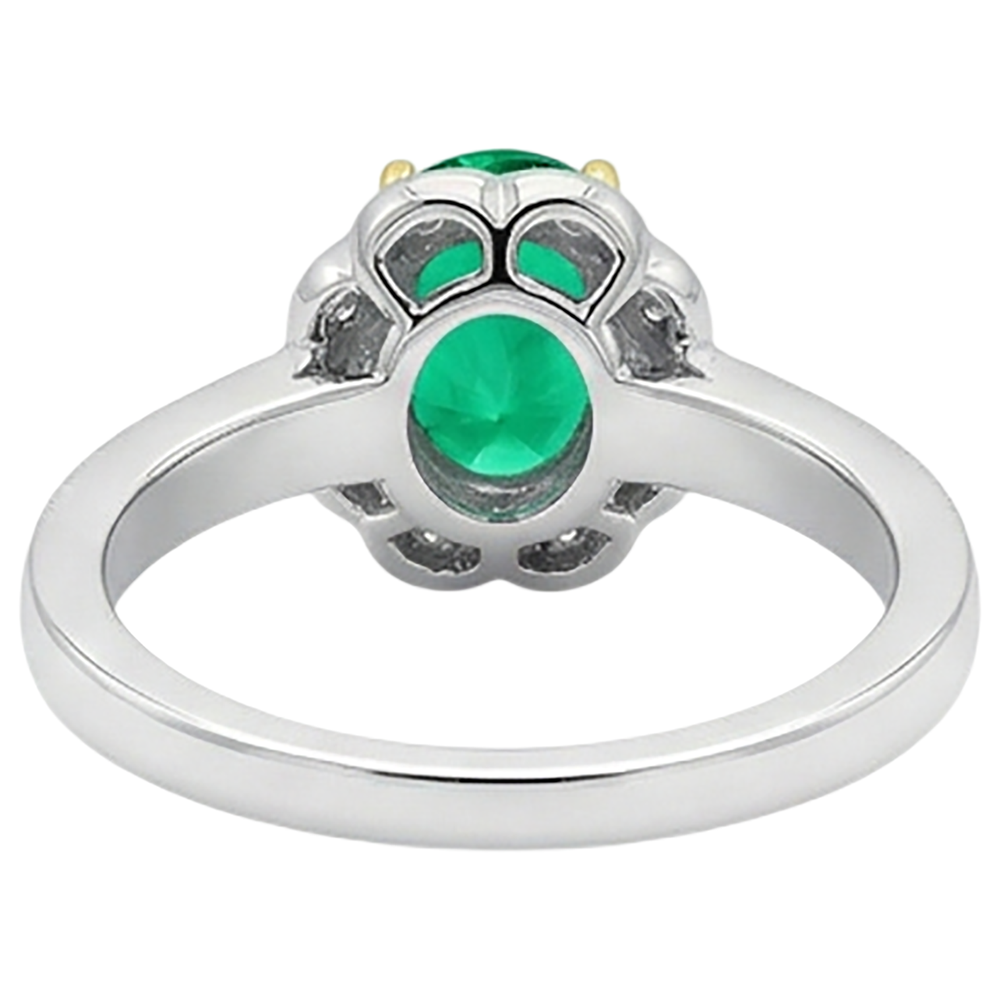 Natürlicher Smaragd Schmuckstein-Ring – Rückansicht