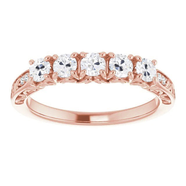 Vintage Style Halbe Ewigkeit Band alter Bergmann Echt Diamant Prong Set 4 Karat