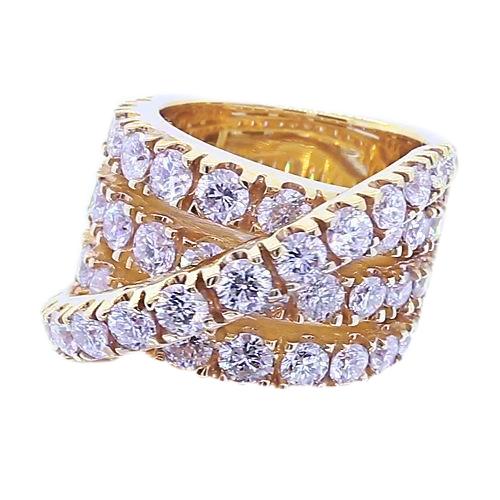 Vintage Typ Echt Diamant Runder Fancy Ring Gelbgold 14K 3,57 Karat