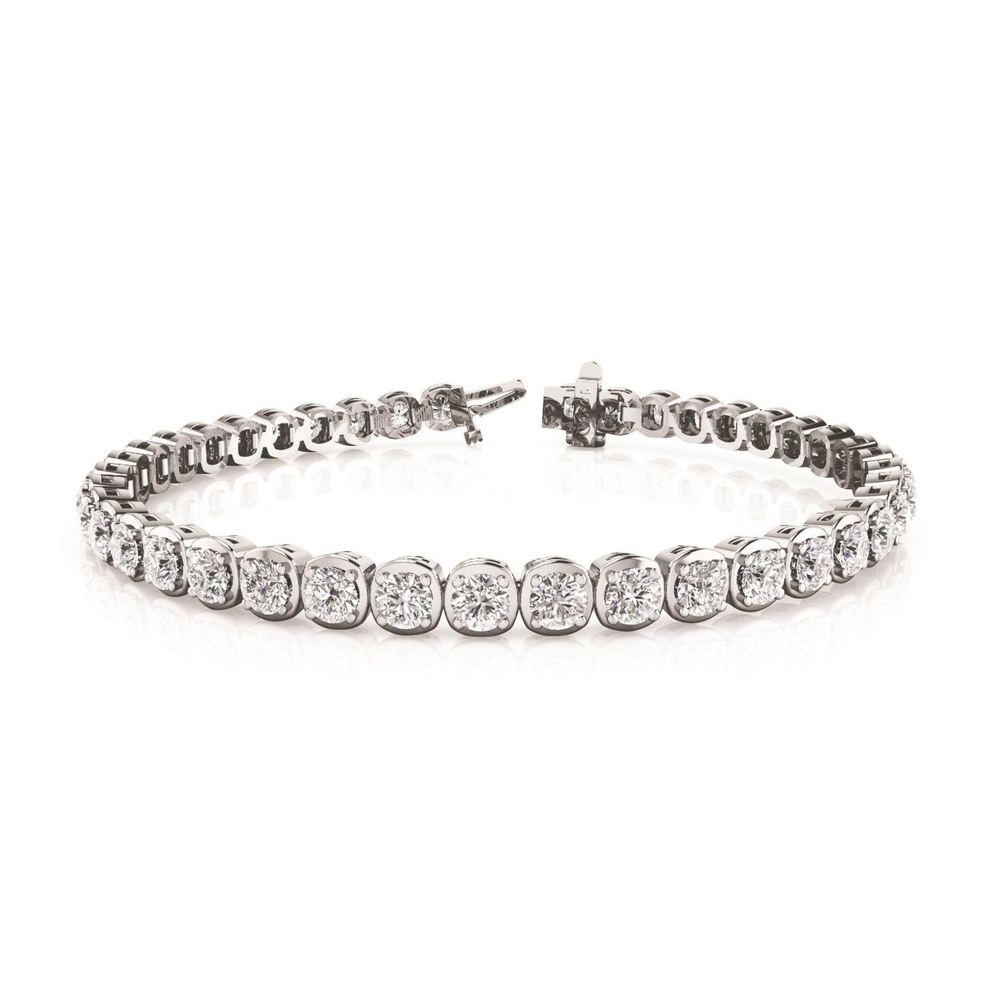 WG 14K Rundschliff 4,40 Karat funkelnde Echt Diamanten Tennisarmband