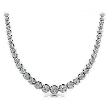 WG 14K funkelnde Runde Brillantschliff 22.00 Karat Echt Diamanten Halskette