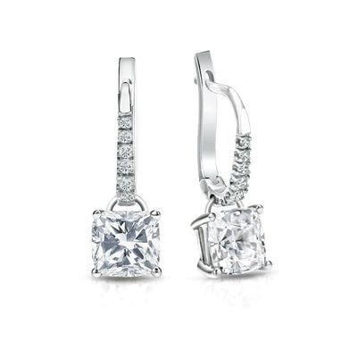 Weiß Gold 14K 3.50 Karat Natürliche Diamanten Ohrringe Neu