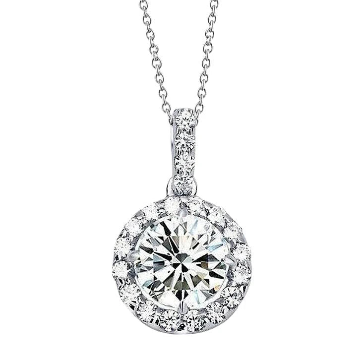 echter round diamant 2.50Karat anhänger Vorderansicht