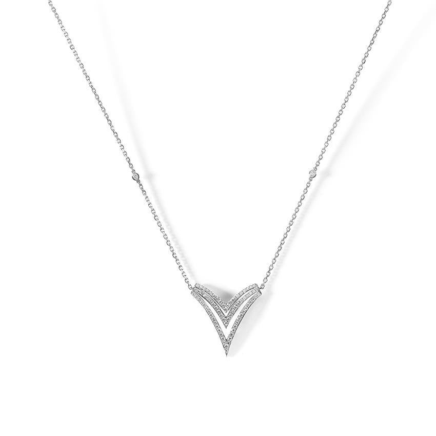 Weißgold 14K 3 ct funkelnde Echt Diamanten im Brillantschliff Halskette Neu