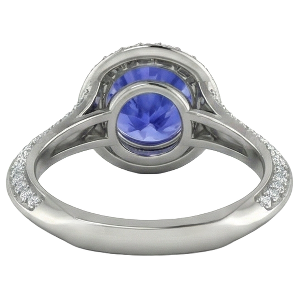 echter round diamant 3.75Karat ring mit Diamantbesatz