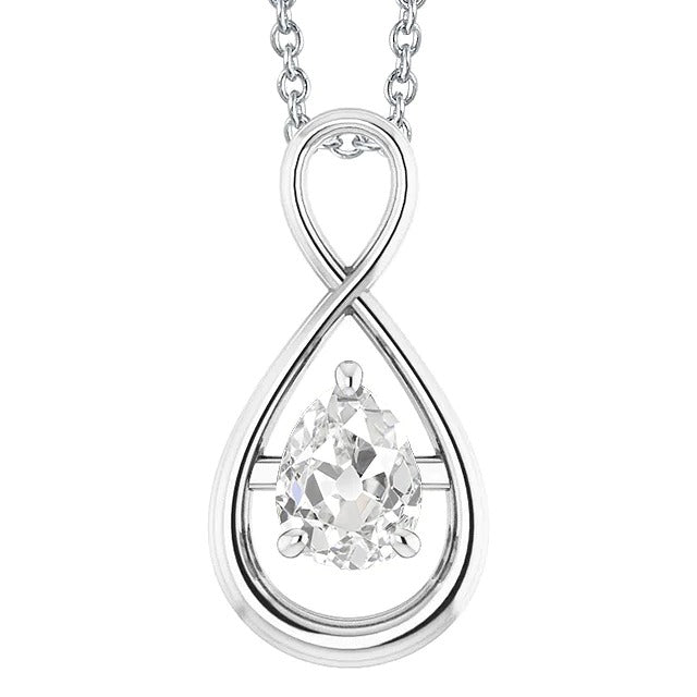 Weißgold 14K Birne Old Miner Natürlich Diamond Anhänger Krappenset 1.50 Karat