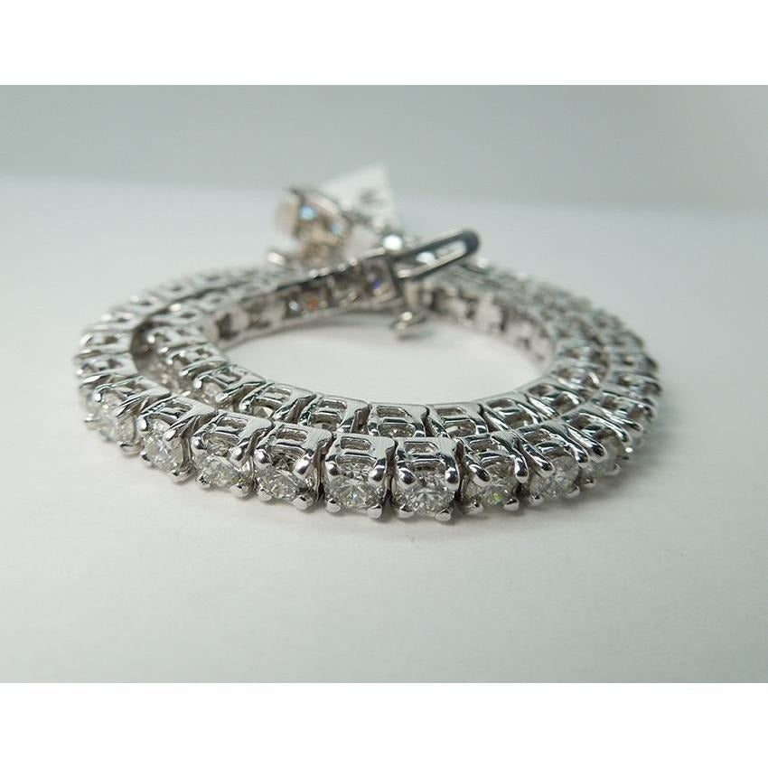 Weißgold 14K Echt Aus der Erde Abgebauter Natürlicher Diamant Tennisarmband 6 Karat Schmuck Neu