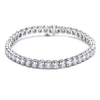 Weißgold 14K Echt Runddiamant Tennisarmband 10.10 Ct Schmuck