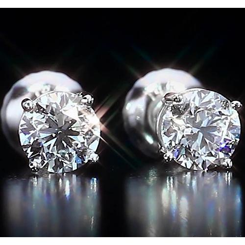 Weißgold 14K Ohrstecker 2 Karat Echt Diamanten im