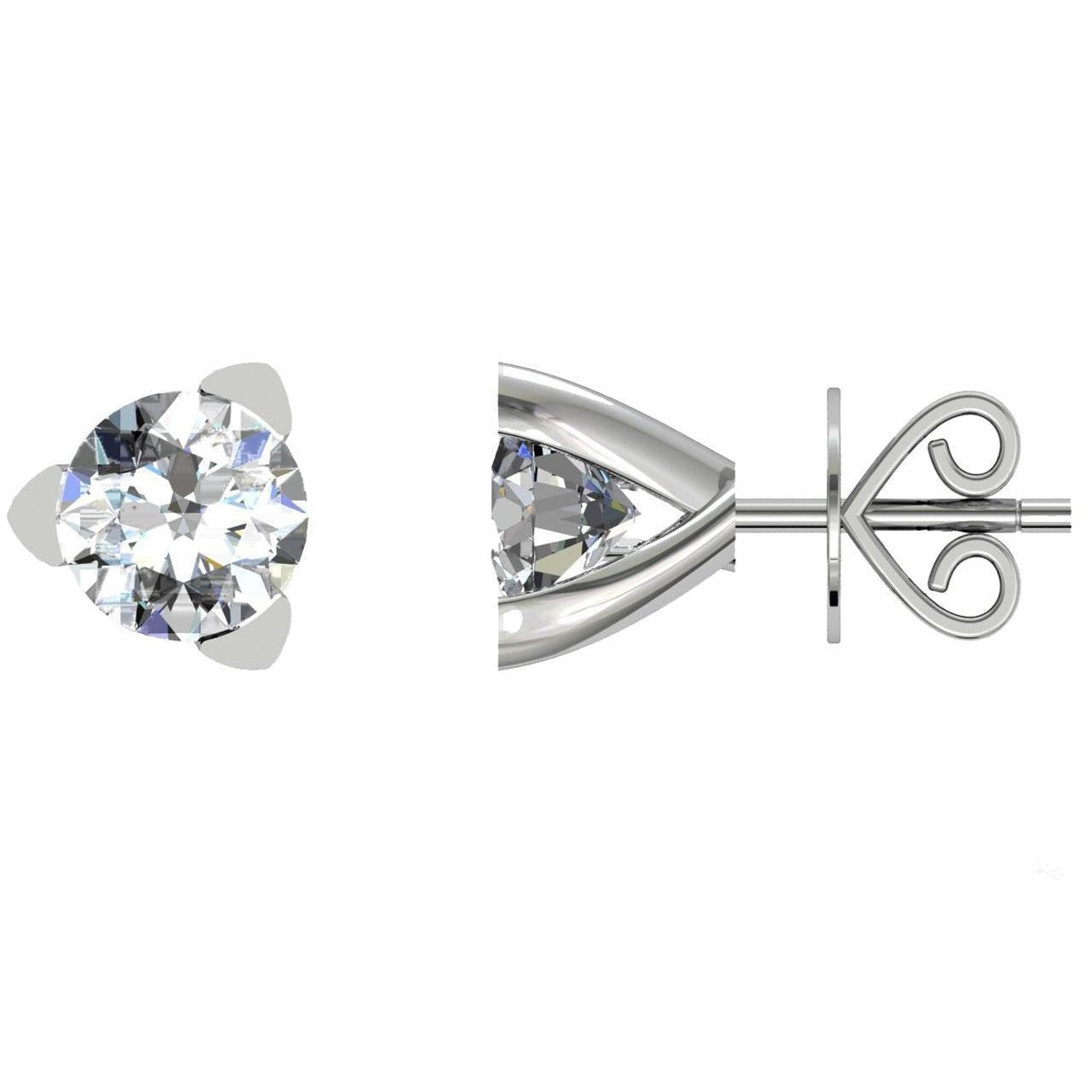 Weißgold 14K Rundschliff 2.50 ct Echt Aus der Erde Abgebauter Natürlicher Diamanten Ohrstecker