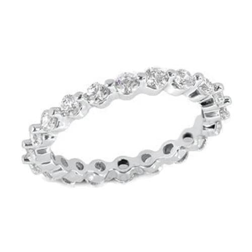 Weißgold 14K Schmuck Rundschliff 1 ct. Echt Aus der Erde Abgebauter Natürlicher Diamant-Verlobungsbandring