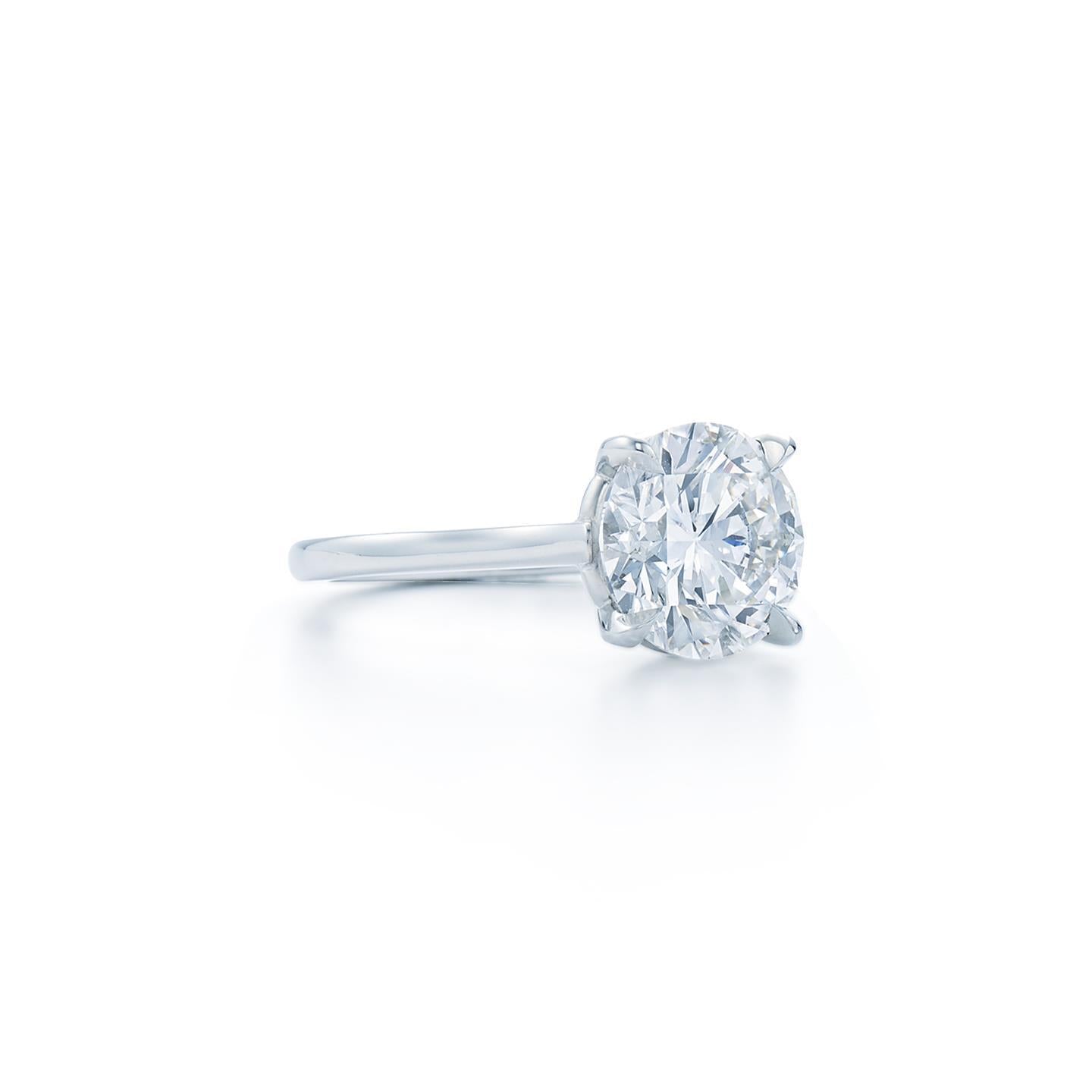 Weißgold 14K Solitär-Verlobungsring mit 3 Karat Echt Diamant im Rundschliff