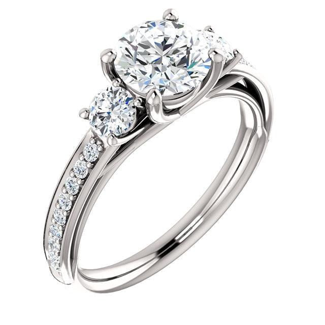 Weißgold 2,05 Karat runder Echt Aus der Erde Abgebauter Natürlicher Diamant-Verlobungsring Schmuck Neu