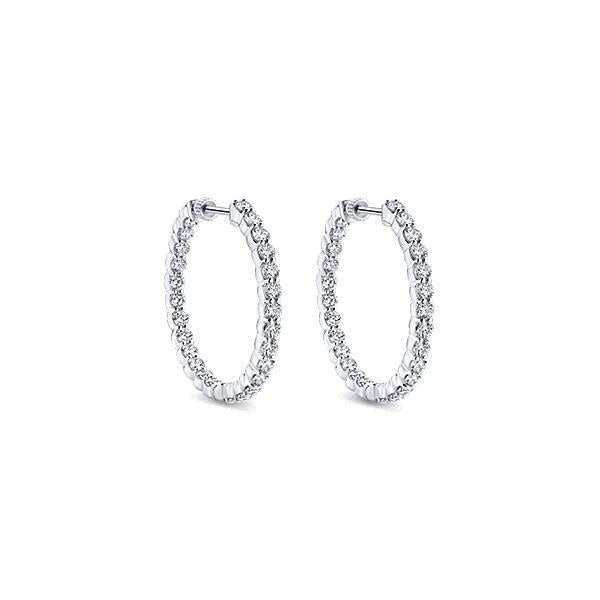 Weißgold 2.70 ct Wunderschöner Damen Creolen mit Echt Diamanten im Rundschliff