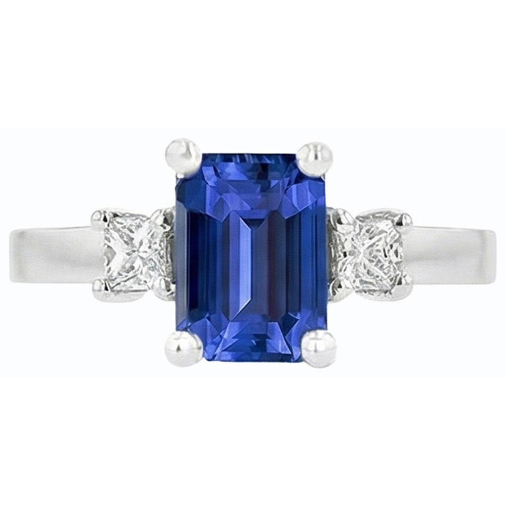echter princess diamant 2.50Karat ring auf Weiß