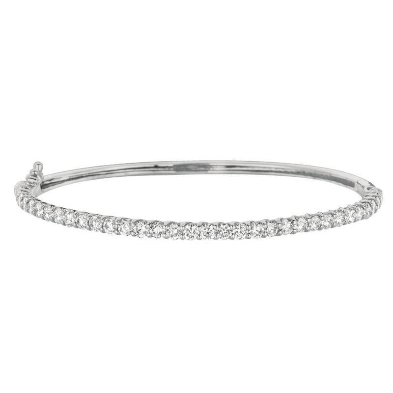 Weißgold 4 Karat runder Echt Aus der Erde Abgebauter Natürlicher Diamant-Armbandschmuck