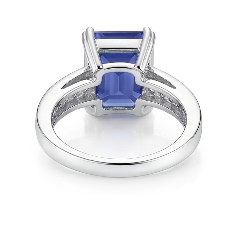 Weißgold Damen Natürlicher Diamant ( nicht im Labor gezüchtet )ring 3,25 Karat Korb Set Ceylon Saphir