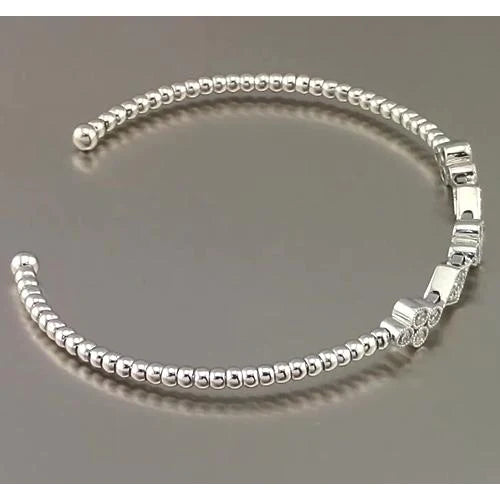 Weißgold Echt Diamant Armreif Lünette 1,50 Karat Damen Schmuck