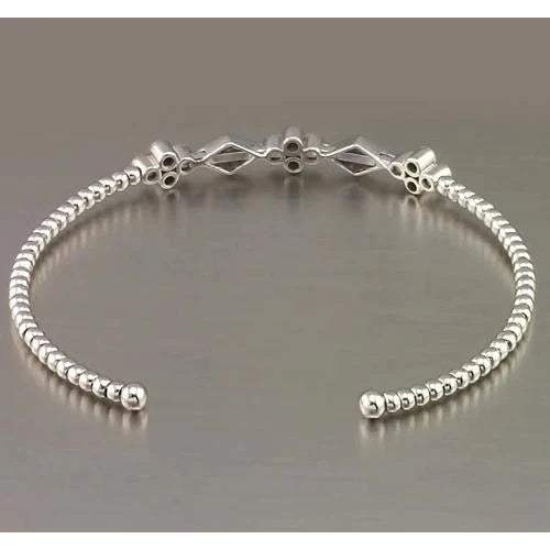 Weißgold Echt Diamant Armreif Lünette 1,50 Karat Damen Schmuck