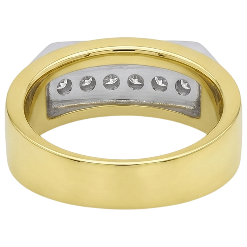 Weißgold14K Herren Ring Band Prinzessin Echt Aus der Erde Abgebauter Natürlicher Diamant0,72 Karat