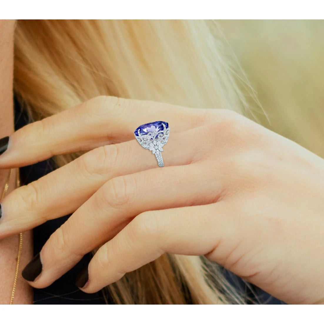 echter round diamant 6Karat ring auf Weiß